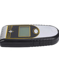 Fafeicy Digital Stud Finder with LCD Display, 7 Functions (Silver) angled view showing buttons and display for wall scanning.