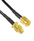 5 Meter SMA Coaxial Cable RG174 50 Ohm Extension With Bulkhead Connectors for SDR Ham Radio LTE Antenna Setups detail