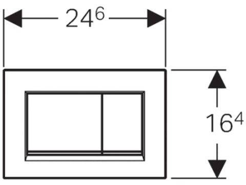 Dimensions of Sigma 30 Dual Flush Actuator Plate 1.6 0.8 GPF For Concealed Toilet Tank Black Polished Chrome