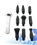 Auto Dent Repair Kit With Replaceable Heads, Pro Grade Dent Remover Tool Set showing various black replaceable heads and silver handle