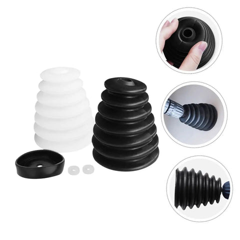 2 Pack Electric Drill Dust Collector With Spacious Debris Catching Bowl For Drywall And Masonry Ceiling Work includes black and white lightweight attachments.