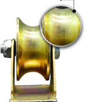 U Groove Rigid Track Wheel For Sliding Gates, Heavy Duty Barn Door Casters With Bracket, close-up of 45 steel wheel