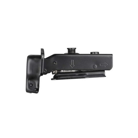 Side view of Black Stainless Frameless Cabinet Hinges, 100 Degree Soft Close, Full Overlay, 35mm Cup, Fits 14 To 22mm Doors, 4 Pack.