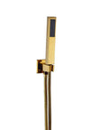 UMJIGF Luxury Led Shower System Gold Waterfall Shower Faucet Set Multifunction Brass Shower Combo Set handheld shower with hose.