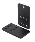 Motor Mount Plate For NEMA 17 23 Stepper Motors With Fixed Idler Pulley Aluminum Bracket for 3D Printer Parts, two black plates with holes