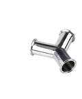 Y Shaped 3 Way Sanitary Pipe Fitting Tri Clamp 304 Stainless Steel, built tough, view showing durable connector design.