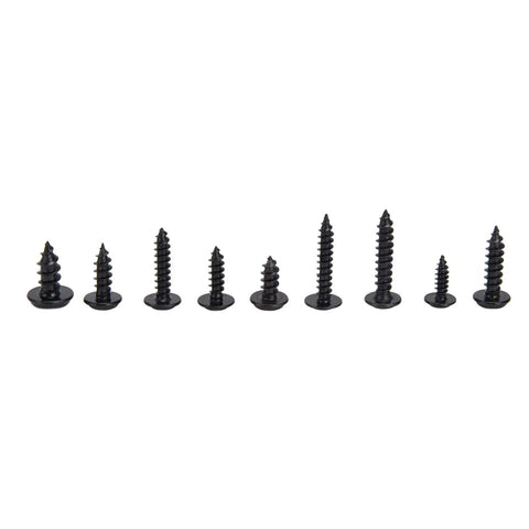 380 Pcs Self Tapping Screws Kit With Washer, Black Carbon Steel Round Head Self Drilling Screws For Sheet Metal Wood Plastic