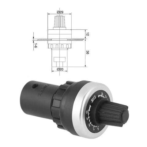 Panel Mount 10K Potentiometer For Variable Speed Drives VSD VFD Inverter Control Rotary Knob, 20mm shaft, black plastic