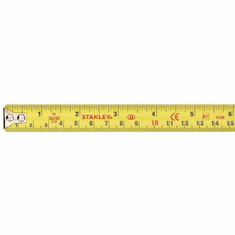 PowerLock 16-Foot Tape Measure With Tru-Zero End Hook, Chrome ABS Case, showing easy read yellow measurement blade