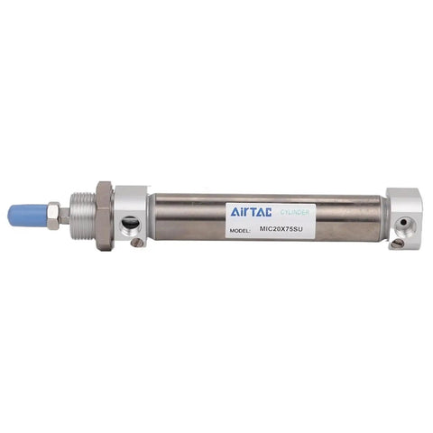 Pro Grade Stainless Steel Air Pneumatic Actuator Mini Cylinder Built Rock Solid For Demanding Jobs Delivers Whisper Smooth Travel And Dependable Performance Throughout Every Mic40 Stroke Size - MIC20X75SU model.