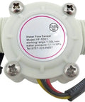 Water Flow Sensor Flowmeter Hall Effect Switch For DC 5 To 18V One Half Inch Three Quarter Inch One Inch Two Inch Inline Liquid Meter Micro Switch Style Flow Monitor For DIY Projects And Industrial Applications, white plastic inline body