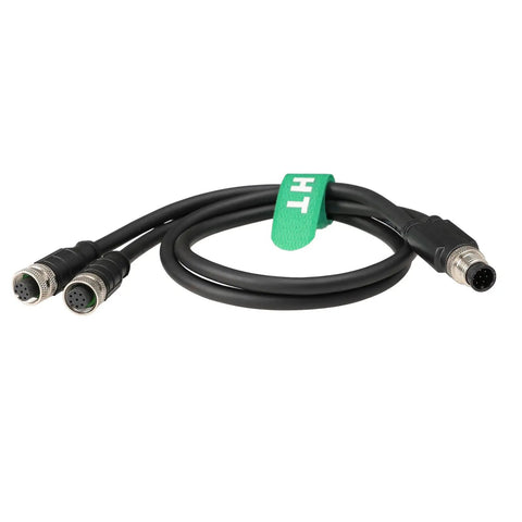 M12 8-Pin A-Code 1-To-2 Y-Splitter Cable Shielded PVC 30cm for Sensors and Actuators in Industrial Automation
