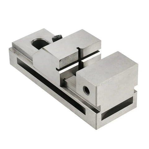 Heavy Duty Two Inch Machine Vise Built Like A Tank For Rock Solid Clamping On Cnc Mills And Surface Grinders, showing alloy steel jaws.