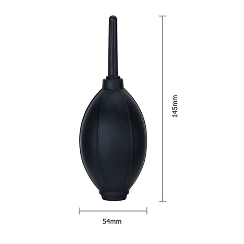 Soft and Elastic Nozzle Air Blower Cleaner For Cameras And Gadgets, 145mm x 54mm, black silicone, side view