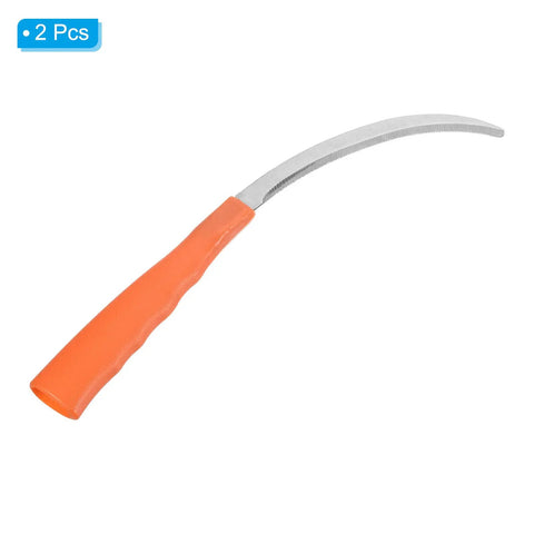 10 Inch Serrated Sickle Set For Garden Weeding And Harvesting, Stainless Steel Blades With Light Serration, Non Slip Plastic Handles, 2 Pack