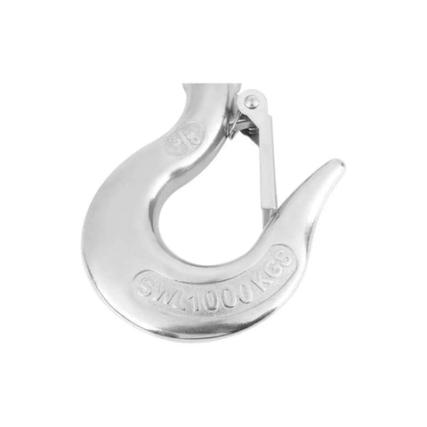 Rock Solid 304 Stainless Steel Swivel Lifting Hook Heavy Duty Up To 1000Kg with safety eye and smooth finish.