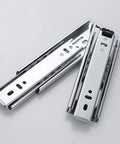 Whisper Quiet 3-Section Full Extension Drawer Runners With Ball Bearing Telescoping Rails, 8 Inch Stainless Steel Slides close-up