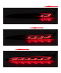 Straight Up Plug And Play Sequential Led Tail Lights For 2017 Through 2022 Tesla Model 3 Rear Bumper Brake Run Stop Lamp Dual Turn Signal Pair Smoke Finish lit up
