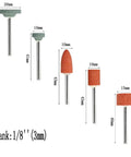 Assorted grinding stones in various shapes, 45 Piece Assorted Shape Grinding Stones Set with One Eighth Inch Shank for Rotary Tools.