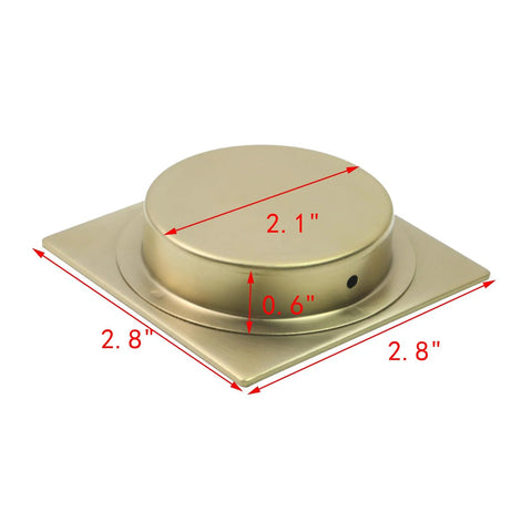Square Recessed Sliding Closet Door Pulls Finger Flush Pocket Door Handles For Barn Doors And Drawers Outer Diameter 2.8x2.8 Inches Gold Finish