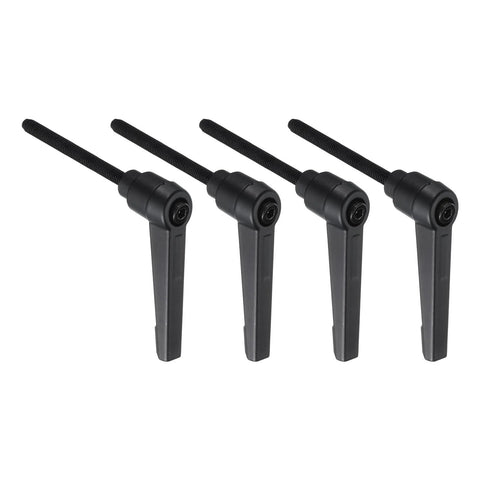 4 Piece Lever Adjustable Handles M5 By 50mm Metric Male Thread with Nuts and Washers, Black, 1.97 Inch Lever Length.