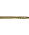 Eight By One Quarter Inch Bronze Ceramic Coated Star Drive Torx Head Exterior Truss Wood Screw with spiral threading.