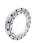 Heavy Duty Cross Roller Bearing 130X205X25.4Mm For Industrial Robot Joints And Cnc Turntables Rotary Bearing, shiny steel with holes.