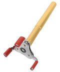 Ladder Free Smoke Sensor Assembly Removal Tool with rock solid aluminum jaw, featuring a sturdy grip for high ceiling extraction.