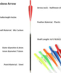 Crossbow Bolts 20 Inch Carbon Shaft Arrows With Replaceable Screw In Tips Green Feather Fletching 12 Pack 125 Grain Durable