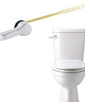 Universal Metal Front Mount Toilet Handle Replacement Kit For Most Tanks shown with chrome finish and brass lever.