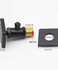 Dimensions of Shower Body Spray Solid Brass Massage Jets With Wall Mount, Dope Matte Black Swivel Shower Head components