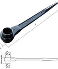 Double Size Ratchet Wrench RN 17x22 with Pro Grade Reversible Claw Action, 310mm Length, 17x22mm Openings, Electrocoat Finish