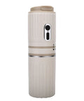 Score Fresh Sips Anywhere With This Ride Or Die Travel Coffee Maker Featuring A Compact Built In Grinder And Heat Proof Tumbler Perfect For Commuting Hiking Or Just Chilling At Home side view of beige insulated travel coffee maker