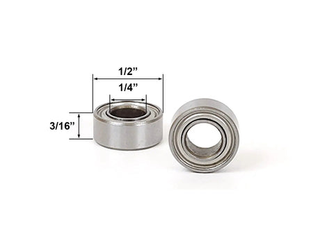 Built Tough Router Bit Replacement Bearing with 1/2 inch outer diameter, 1/4 inch inner diameter for router bit swaps.
