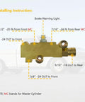 Heavy Duty Brass Brake Proportioning Valve Keeps Line Pressure Rock Solid For Four Wheel Disc Systems Fits Chevy Ford Chrysler, detailed installation guide.
