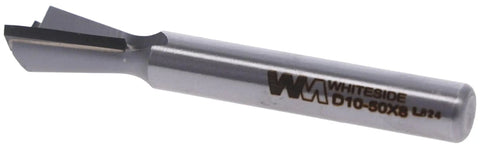 Premium 10 Degree Dovetail Router Bit With A Half Inch Large Diameter And 8mm Shank, carbide cutting tool for precision woodworking.