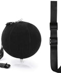 Inflatable Golf Swing Trainer Set With Adjustable Neck Rope And Inflator, black posture aid showing neck strap and ball