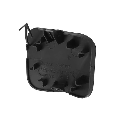 Back view of Front Right Bumper Tow Hook Cover For Nissan Altima 2016 2017 2018 Replacement Eye Cap OE 622A0 9HS0A DIY Easy Install