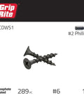 Grip-Rite Six By One Inch Bugle Head Drywall Screw With Coarse Thread And Sharp Point For Quick And Easy Drywall Jobs