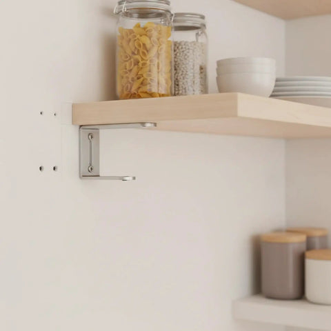 Stainless Steel L Bracket for Floating Shelves and Cabinets, Adjustable Wall Mount Support 3.94 X 1.97 Inch Silver 1 Pack