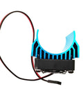 Rugged RC Motor Heat Sink With 5V Cooling Fan For 540 550 Brushed Motors And 3650 3660 3674 Brushless Motors, Blue
