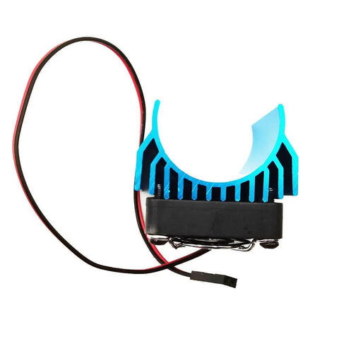 Rugged RC Motor Heat Sink With 5V Cooling Fan For 540 550 Brushed Motors And 3650 3660 3674 Brushless Motors, Blue