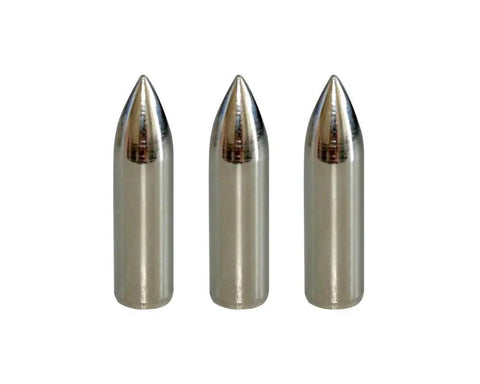 Glue On Field Points For Archery Target Practice, Beefy Stainless Steel Build, 8mm Inner Diameter 9mm Outer, set of three tips