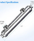 Built Like A Tank Shell And Tube Heat Exchanger 3600 KBtu Rock Solid Stainless Steel 316L with 4" and 2.5" NPT ports
