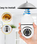 Hand holds 1080P Light Bulb Camera With Night Vision And 360 Degree Wireless WiFi Security Motion Detection Alarm Plug And Play E27 Socket