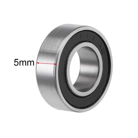 Close-up of 688-2RS deep groove ball bearing, chrome steel, double-sealed, 8x16x5 mm