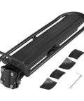 Aluminum Alloy Bike Rear Rack Luggage Carrier With Adjustable Mount For Bicycle shown with screws, rubber patches, Allen wrench