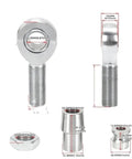 Heavy Duty Seven Eighth Inch Heim Joint Rod End Kit 2 Pack For A60X 4X4 Diesel Steering And Suspension Linkages showing detailed dimensions and metal components.
