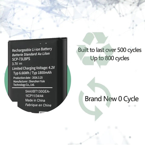 Premium Replacement Battery For Kyocera DuraXv Extreme E4810 Verizon Flip Phone 1800mah Scp73Lbps showing specifications and cycle life.