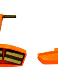 Compact Magnetic Lid Lifter That Cracks Open Tough Manhole Covers Without Breaking A Sweat While Hauling Up To 150 Pounds thanks to strong neodymium magnets and solid aluminum frame in orange showing rubber grip handle.